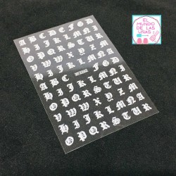 STICKER LETRAS ESTILIZADAS "BLANCAS"