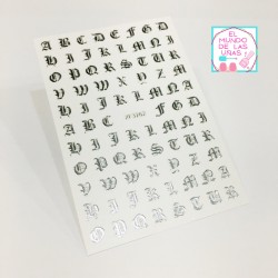 STICKER LETRAS ESTILIZADAS "PLATA"
