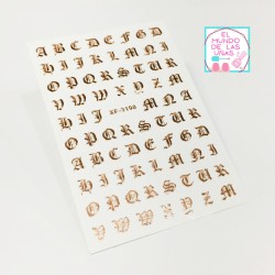 STICKER LETRAS ESTILIZADAS "ORO ROSA"